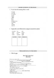 English worksheet: How Deep is your love - Bee Gees