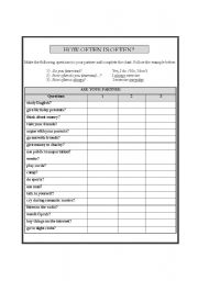 English Worksheet: How often is often 2