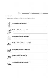 English Worksheet: Future