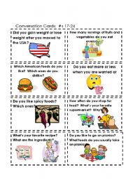 English Worksheet: Conversation Cards  Food  #s 17-24