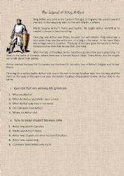 English Worksheet: KING ARTHUR