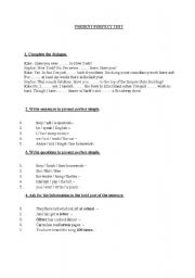 English Worksheet: present perfect