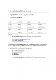 English worksheet: verb combination