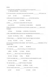 English worksheet: word exam