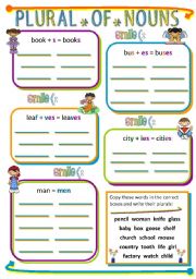 English Worksheet: PLURAL OF NOUNS