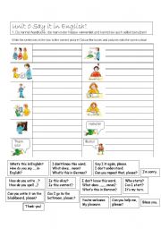 English Worksheet: Say it in English