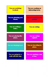 English Worksheet: Cards for Miming