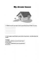 English worksheet: My dream house