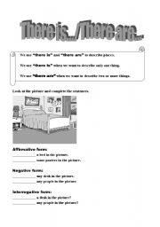 English Worksheet: There is/there are