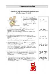 English Worksheet: The Mouse and the Cheese - Simple Past
