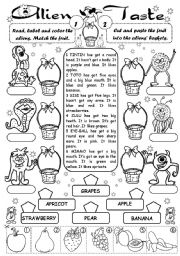 English Worksheet: Alien Taste (fruit)