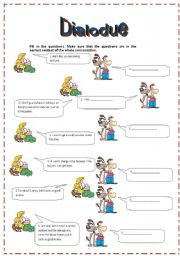 English Worksheet: Asking questions - a dialogue.