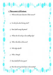 English worksheet: enchanted movie worksheet