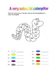 English Worksheet: A very colourful caterpillar
