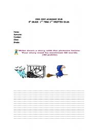 English worksheet: writing exam