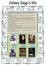 English Worksheet: Johnny Depps life with dominoes