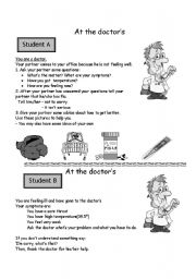English Worksheet: At the doctors Speaking practice