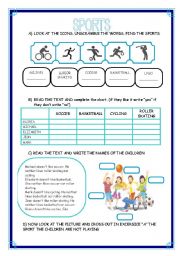 English Worksheet: Sports + present simple
