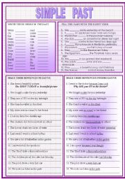 English Worksheet: SIMPLE PAST EXERCISES