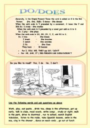 English Worksheet: Do/does 