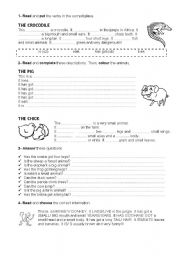 English Worksheet: animal descriptions 