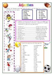 English Worksheet: Adjectives (07.04.09)