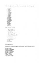 English worksheet: nationality