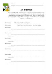 English worksheet: INTERVIEW MUSIC