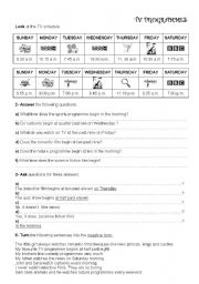 TV shedules and TV programmes