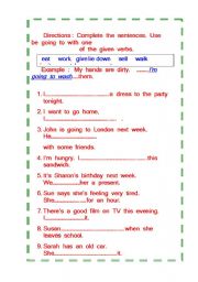 English worksheet: bE GOING TO