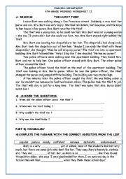 English Worksheet: reading&writing