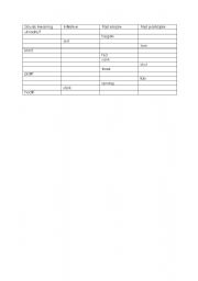 English Worksheet: test of irregular verbs