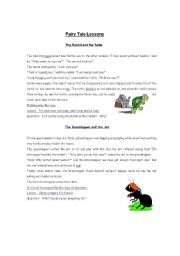 English Worksheet: Fairy Tale Lessons, Story and Quiz
