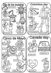 English Worksheet: Celebrations #7 Dia de los muertos,Columbus day,Cinco de mayo,Canada day