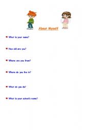 English Worksheet: self Introduction