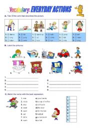 English Worksheet: Everyday Actions