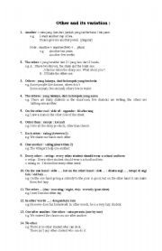 English worksheet: Other and its variation 