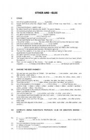 English worksheet: Other and else 