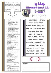 English Worksheet: Fun Sheet Elementary 22