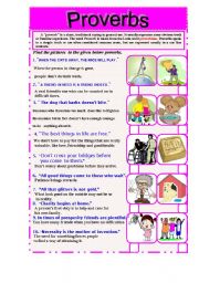 English Worksheet: PROVERBS- the 3d part