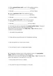English Worksheet: tenses