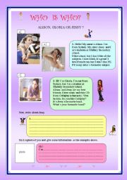 English Worksheet: who is who?