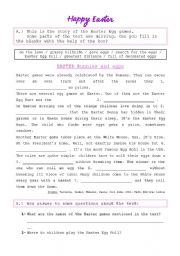 English Worksheet: Easter Fill In Gaps