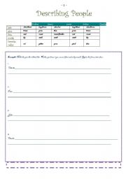 English worksheet: Describing People