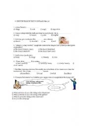 English Worksheet: 8th year SBS test part 1 (60 questions) whole year !!!