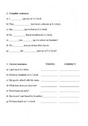 English Worksheet: Present Simple - exercises