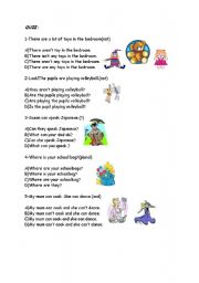 English Worksheet: revisiontest for elementary students(2 pages) part:2