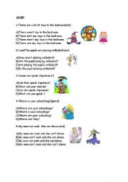 English worksheet: revisiontest for elementary students(2 pages) part:2