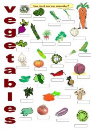 English Worksheet: FOOD 2 - Vegetables
