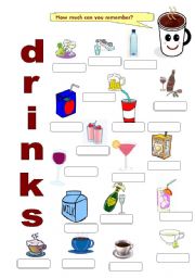 English Worksheet: FOOD 3 - Drinks